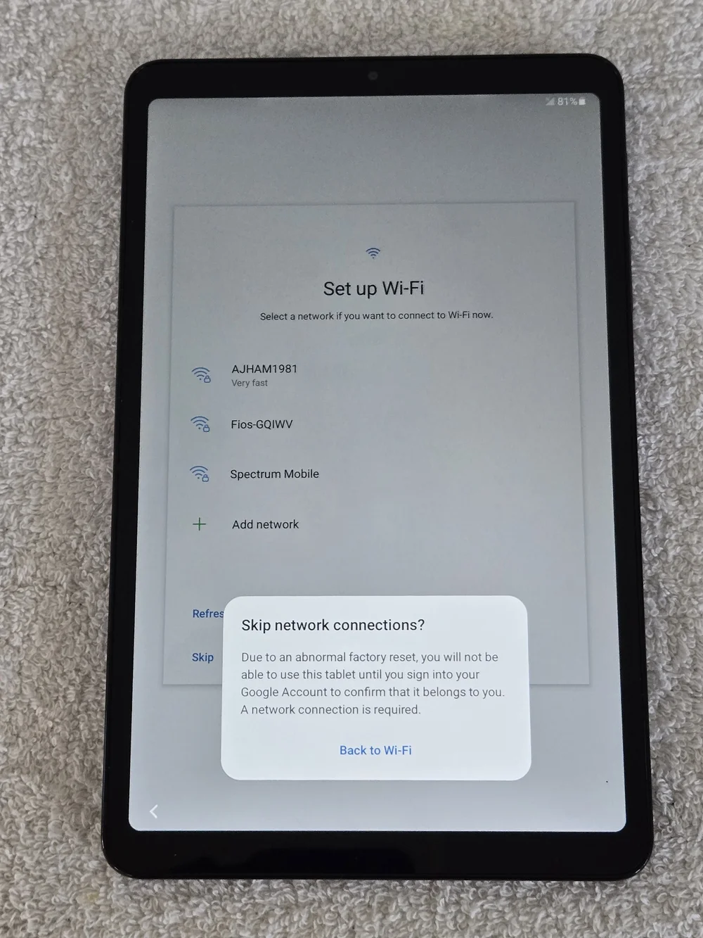 Verizon Samsung Galaxy Tab A SM-T307U 32 GB Wi-Fi 8.4 Inch Gray *WORKING READ*